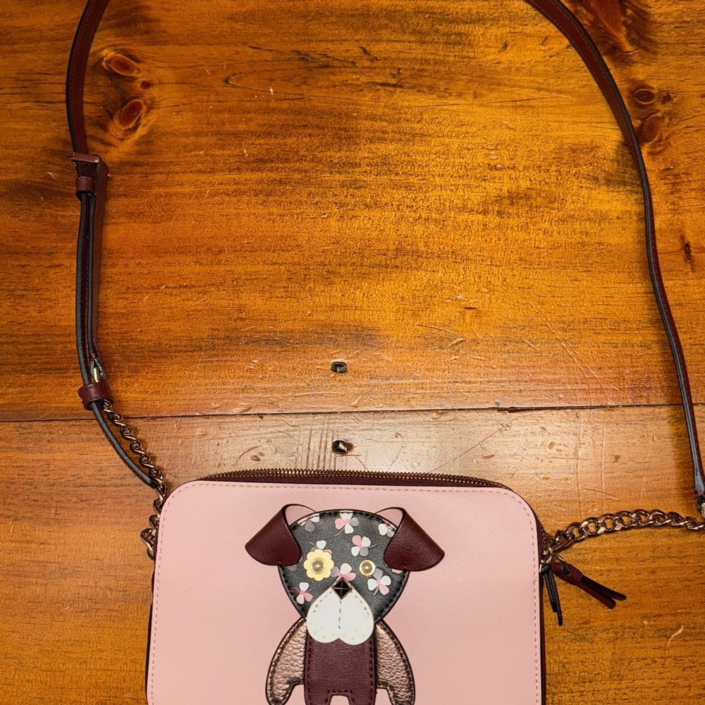 NWOT RARE Kate Spade Floral Pup Cherrywood Crossbody Bag ๐ - Picture 6 of 14